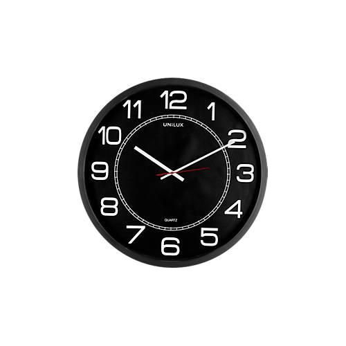 Unilux MEGA Wanduhr, Durchmesser 57,5 cm, Quarz-Uhrwerk, schwarz
