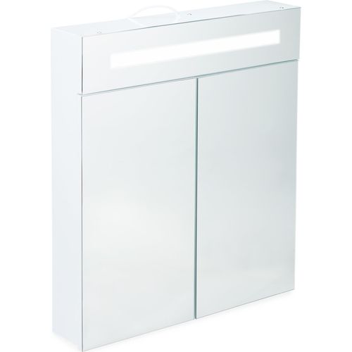 relaxdays LED Spiegelschrank mit 2 Türen
