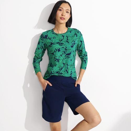 Badeshorts 23 cm, Damen,  Blau, Polyester-Mischung, by Lands' End