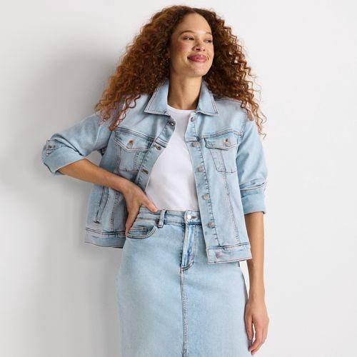 Jeansjacke, Damen,  Blau, Baumwolle/Elasthan/Polyester, by Lands' End