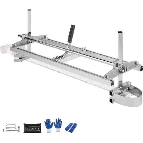 Motorsägen-Mühle, einstellbare Schnittdicke 0,2-11,81 Zoll, Schwertlänge 14-36 Zoll, Abmessungen 36 x 12,3 x 18,6 Zoll, Gewicht 13,2 lbs, Material verzinkter Stahl