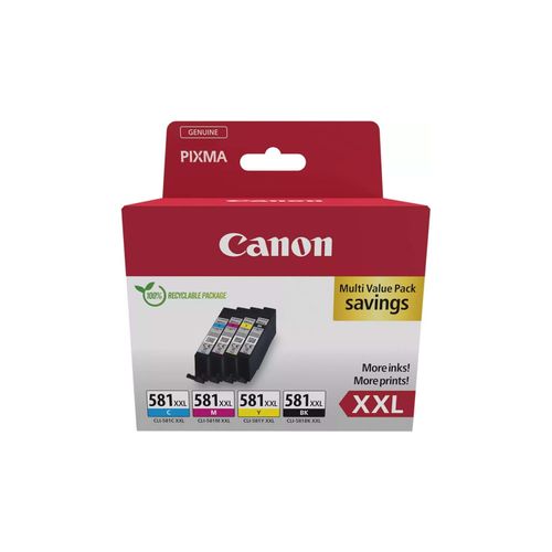 4er Original Multipack Set für Canon 1998C007 / CLI-581XXL Pixma TS 705 A Druckerpatronen