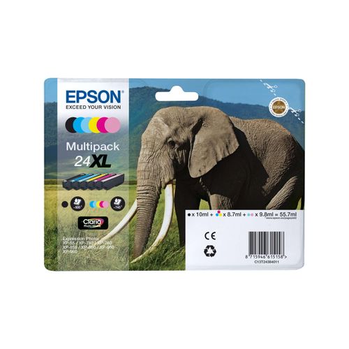 6er Original Multipack Set für Epson C13T24384011 / 24XL Expression Photo XP-860 Druckerpatronen