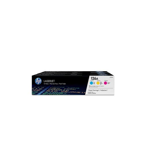 3er Original Multipack Set für HP CF341A / 126A Color LaserJet Pro CP 1026 nw Toner