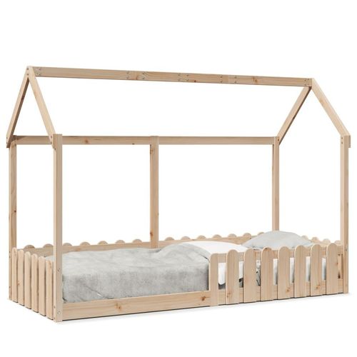 Kinderbett Hausbett Kiefer | Farbe: Natur | Größe: 80 x 200 cm