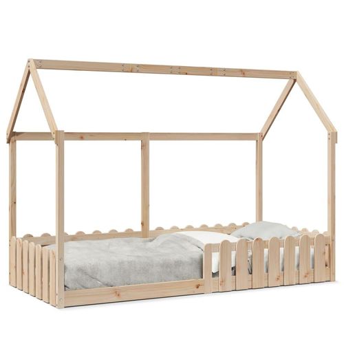 Kinderbett Hausbett Kiefer | Farbe: Natur | Größe: 90 x 190 cm