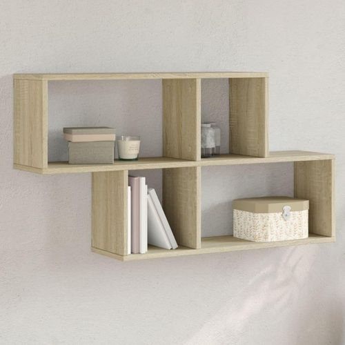 Wandregal Braun Eichen-Optik 100X20X53 Cm Holzwerkstoff | Farbe: Sonoma Eiche