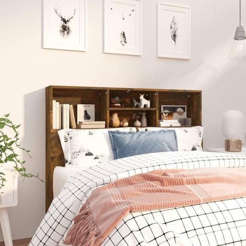 Bett-Kopfteil Mit Ablagen 160X19X103,5 Cm | Farbe: Räuchereiche | Größe: 120 x 19 x 103.5 cm