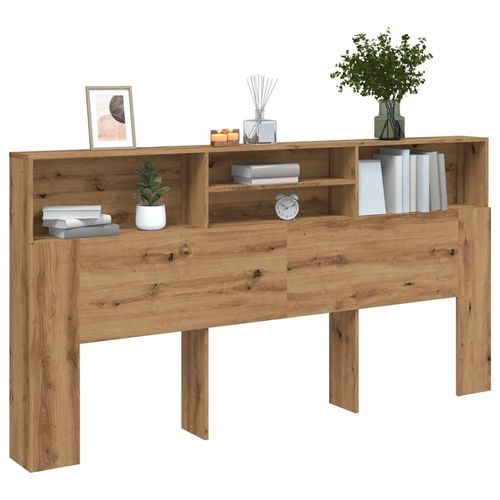 Bett-Kopfteil Mit Ablagen 160X19X103,5 Cm | Farbe: Eiche handwerklich | Größe: 200 x 19 x 103.5 cm