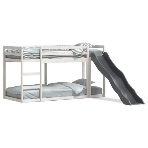 Etagenbett Mit Rutsche & Leiter 90X190Cm Kiefernholz | Farbe: Weiß | Größe: 90 x 190 cm
