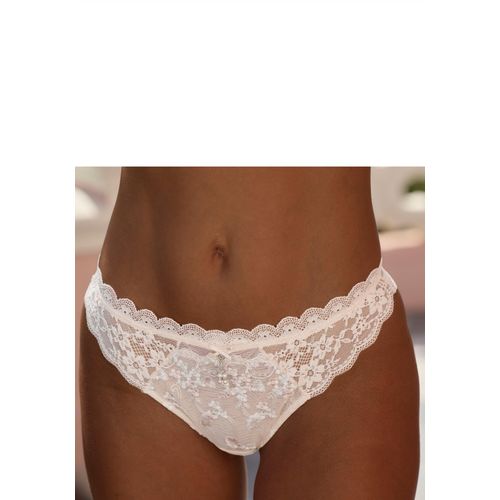 String LASCANA, Damen, Gr. 48/50, rosa (rosé, creme), Spitze, Obermaterial: 50% Polyamid, 30% Polyester, 20% Elasthan, Unterhosen, aus edler Stickereispitze und seitlichen Jacquardspitzeneinsätzen