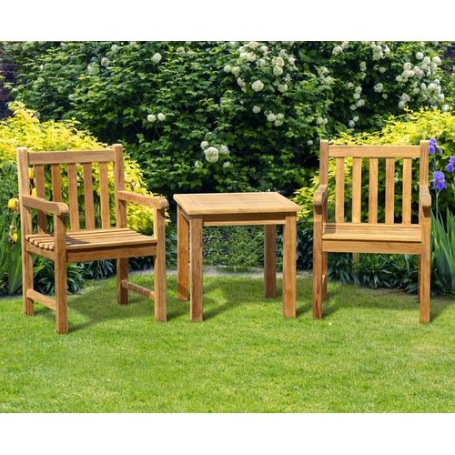 Gartenmöbelset Piceno aus Teakholz 2 Stühle + Tisch Modena