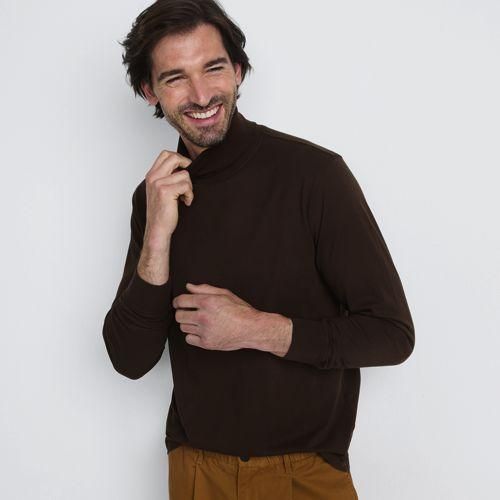 Super-T Rollkragenshirt, Classic Fit, Herren,  Braun, Baumwolle, by Lands' End
