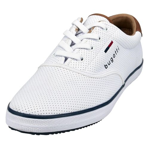 Slip-On Sneaker BUGATTI, Herren, Gr. 40, weiß, Lederimitat, sportlich, Schuhe, Freizeitschuh, Slipper, Halbschuh mit seitlichem Logoschriftzug