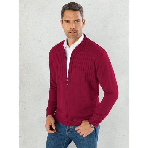 Strickjacke CLASSIC, Herren, Gr. 52, rot (dunkelrot), 100% Polyacryl, unifarben, Langarm, Strickjacken