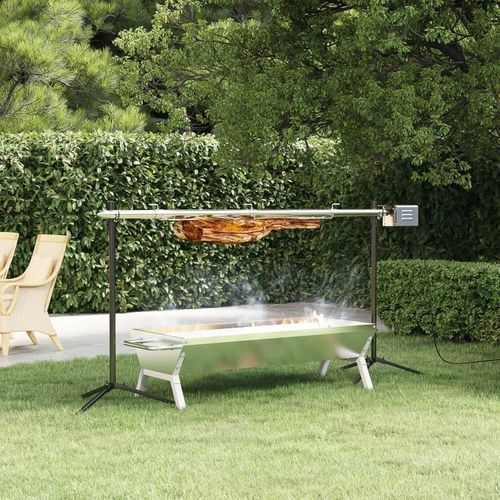 Grill Silbern 118x42x30,5 cm Edelstahl
