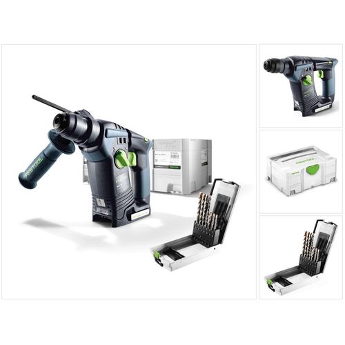 Festool BHC 18 Li-Basic Akku Bohrhammer 18V ( 574723 ) 25Nm Brushless Solo im Systainer + 7tlg Bohrerset - ohne Akku, ohne Ladegerät