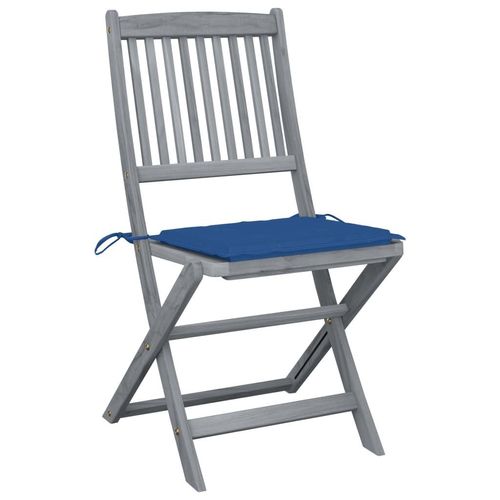 vidaXL Klappbare Gartenstühle 6 Stk. mit Sitzkissen Massivholz Akazie