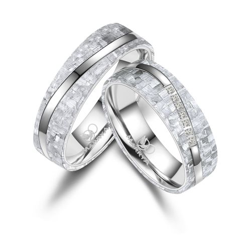 Partnerring MARRYA Gr. 52, herren ring, weiß, grau, Fingerringe, Damen, 52