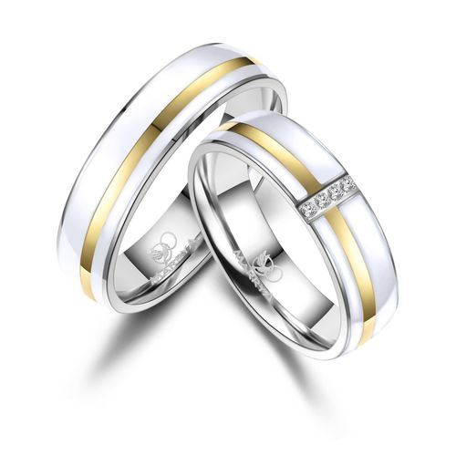 Partnerring MARRYA Gr. 64, gold (herren ring, silber, gold), Fingerringe, Damen, 64, Edelstahl