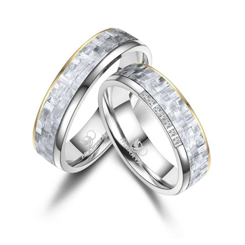 Partnerring MARRYA Gr. 74, herren ring, weiß, grau, gold, silber, Fingerringe, Damen, 74
