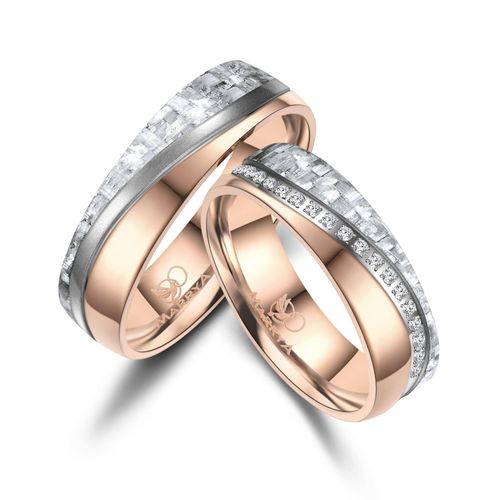 Partnerring MARRYA Gr. 70, herren ring, weiß, grau, gold, silber, Fingerringe, Damen, 70