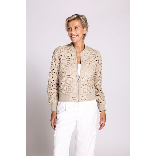 Blouson ZHRILL, Damen, Gr. L, braun (mud), Obermaterial: 100% Baumwolle, casual, regular fit hüftlang, Langarm elastischer Bund, Jacken, in Unifarbe, Topseller