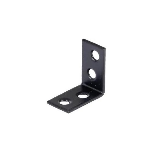 Alberts 100x Stuhlwinkel, verzinkt, schwarz, eloxiert, Möbelverbinder, 25 x 25 x 14 mm