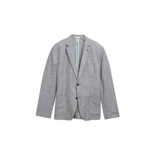 TOM TAILOR Herren Sakko mit Leinenanteil, grau, Uni, Gr. 50