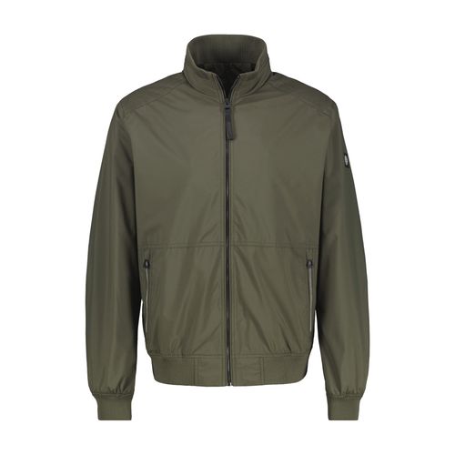 Blouson LERROS, Herren, Gr. M, grün (deep olive), Obermaterial: 100% Polyester, unifarben, casual, regular fit taillenbedeckt, Langarm Rippbündchen, Jacken, mit Logo Stickerei