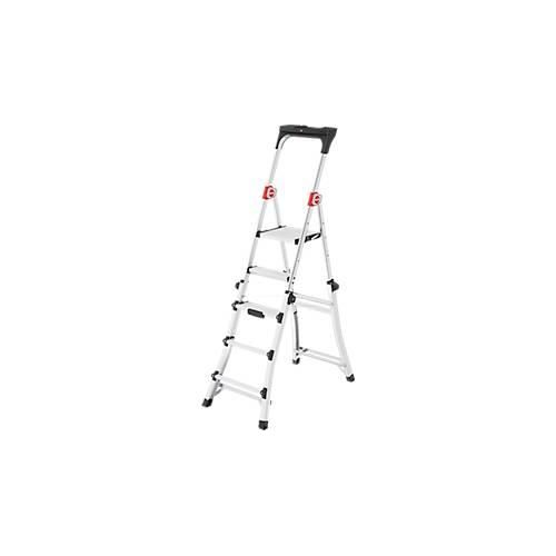 HAILO TL100 Alu-Teleskopleiter Topline, 3 - 5 Stufen, bis 309 cm, rutschfest, mit Ablageschale, bis 150 kg