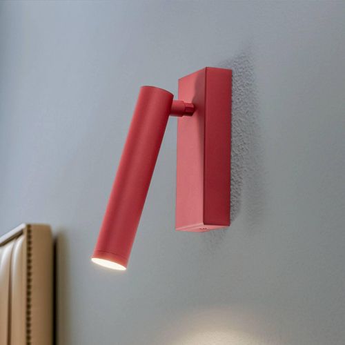 LED-Wandleuchte Rulo, rot, Stahl, 3000 K