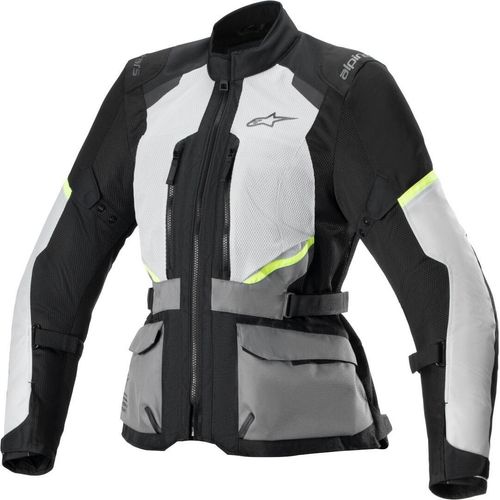 Alpinestars Stella Andes Air Drystar® wasserdichte Damen Motorrad Textiljacke, schwarz/grau, S