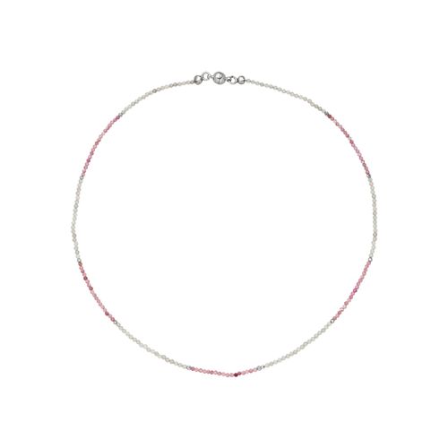 Kette ohne Anhänger JOBO, rosa, Halsketten, Damen, Metall, L: 45cm, mit Labradorit Turmalin Hämatin 45 cm