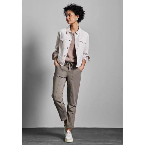 Loose-fit-Jeans STREET ONE, Damen, Gr. 46, Länge 28, braun (ashen maple beige), Jeans, 82% Polyester, 18% Elasthan, unifarben, casual, lang, Jeans, Middle Waist