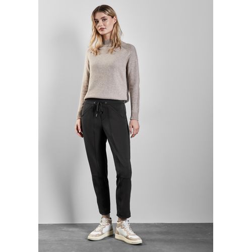 Loose-fit-Jeans STREET ONE, Damen, Gr. 42, Länge 28, schwarz, Jeans, 82% Polyester, 18% Elasthan, unifarben, casual, lang, Jeans, Middle Waist
