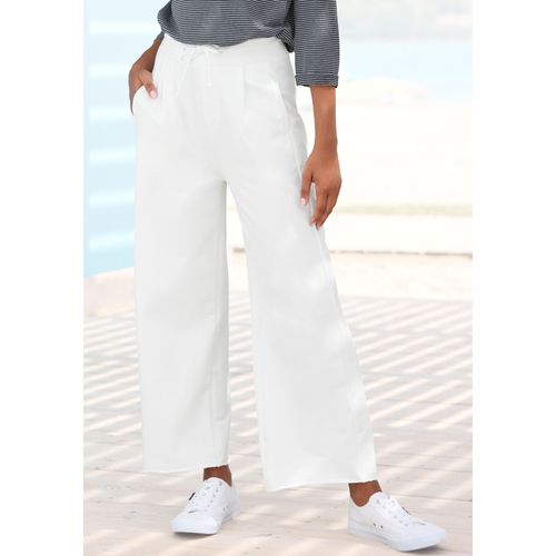 Sweathose ELBSAND, Damen, Gr. XL (42), N-Gr, weiß, Sweatware, Obermaterial: 95% Baumwolle, 5% Elasthan, unifarben, modisch, figurumspielend 7/8-Länge, Hosen, in 7/8 Länge