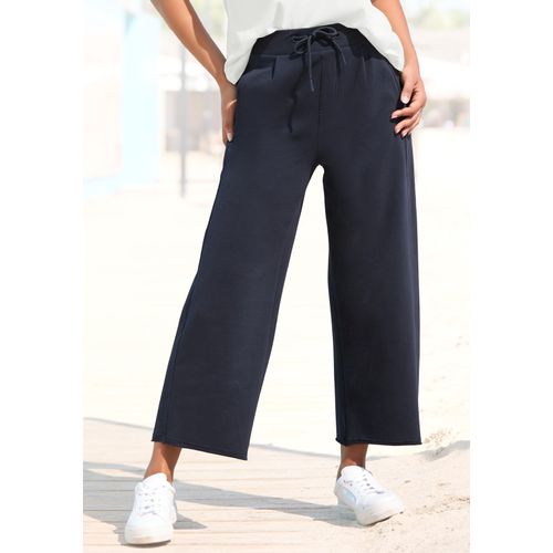 Sweathose ELBSAND, Damen, Gr. L (40), N-Gr, blau (marine), Sweatware, Obermaterial: 95% Baumwolle, 5% Elasthan, unifarben, modisch, figurumspielend 7/8-Länge, Hosen, in 7/8 Länge, Topseller