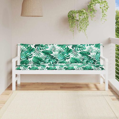 Gartenbank-Auflagen 2 Stk. Oxford-Gewebe | Farbe: Blätterdesign | Größe: 180 x 50 x 7 cm