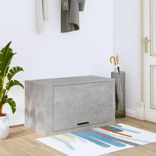 Wand-Schuhschrank 70X35X38 Cm Massivholz Kiefer | Farbe: Betongrau