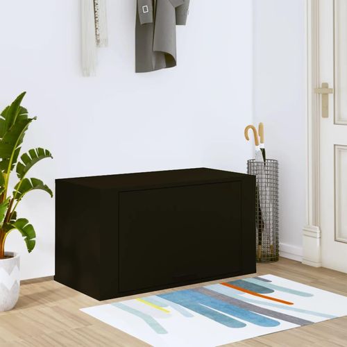 Wand-Schuhschrank 70X35X38 Cm Massivholz Kiefer | Farbe: Schwarz