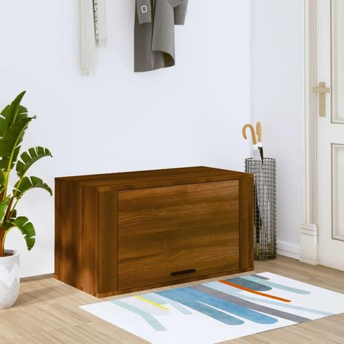 Wand-Schuhschrank 70X35X38 Cm Massivholz Kiefer | Farbe: Braune Eiche