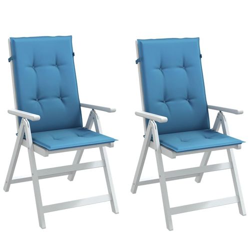 Hochlehner-Auflagen 2 Stk. Melange Blau Stoff | Anzahl im Paket: 2 | Farbe: Melange-Blau | Größe: 120 x 50 x 4 cm