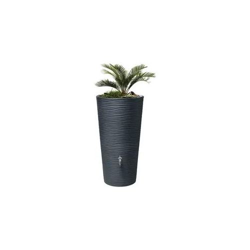 GARANTIA 2in1 Regenspeicher NATURA, 210 Liter, graphite grey , mit Pflanzschale, Regenwasserbehälter