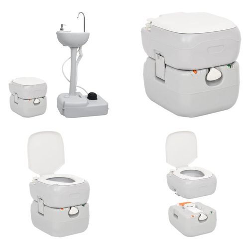vidaXL Tragbare Campingtoilette mit Waschbecken - Campingtoilette Und Handwaschbecken - Campingtoiletten Und Handwaschbecken - Campingtoilette - Camping Toilette