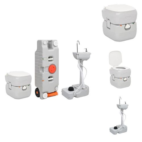 vidaXL Tragbare Campingtoilette mit Waschbecken und Wasserbehälter - Camping & Wandern