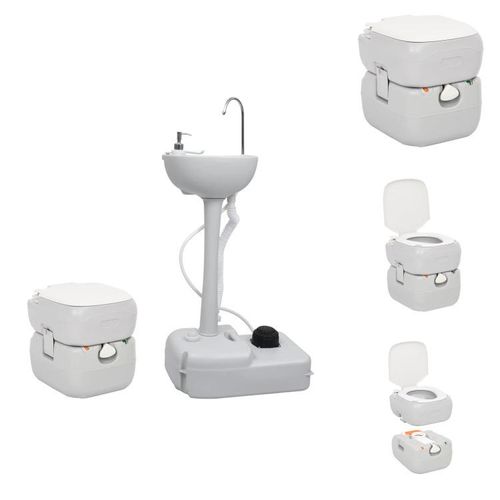 vidaXL Tragbare Campingtoilette mit Waschbecken - Camping & Wandern