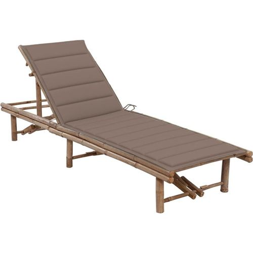Garten-Sonnenliege mit Auflage Bambus