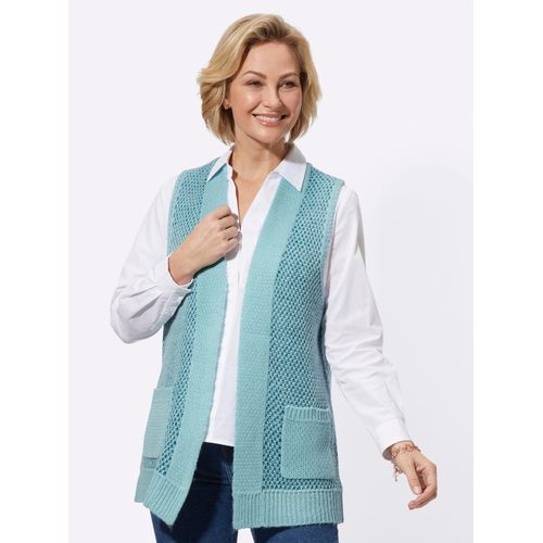 Strickweste CLASSIC BASICS, Damen, Gr. 54, grün (mint, meliert), 100% Polyacryl, meliert, Westen