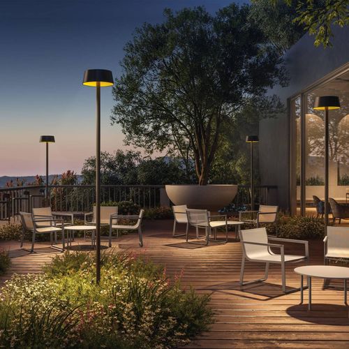 KLEWE LED-Solarlampe SUNDRESS anthrazit 250 cm Erdspieß IP65